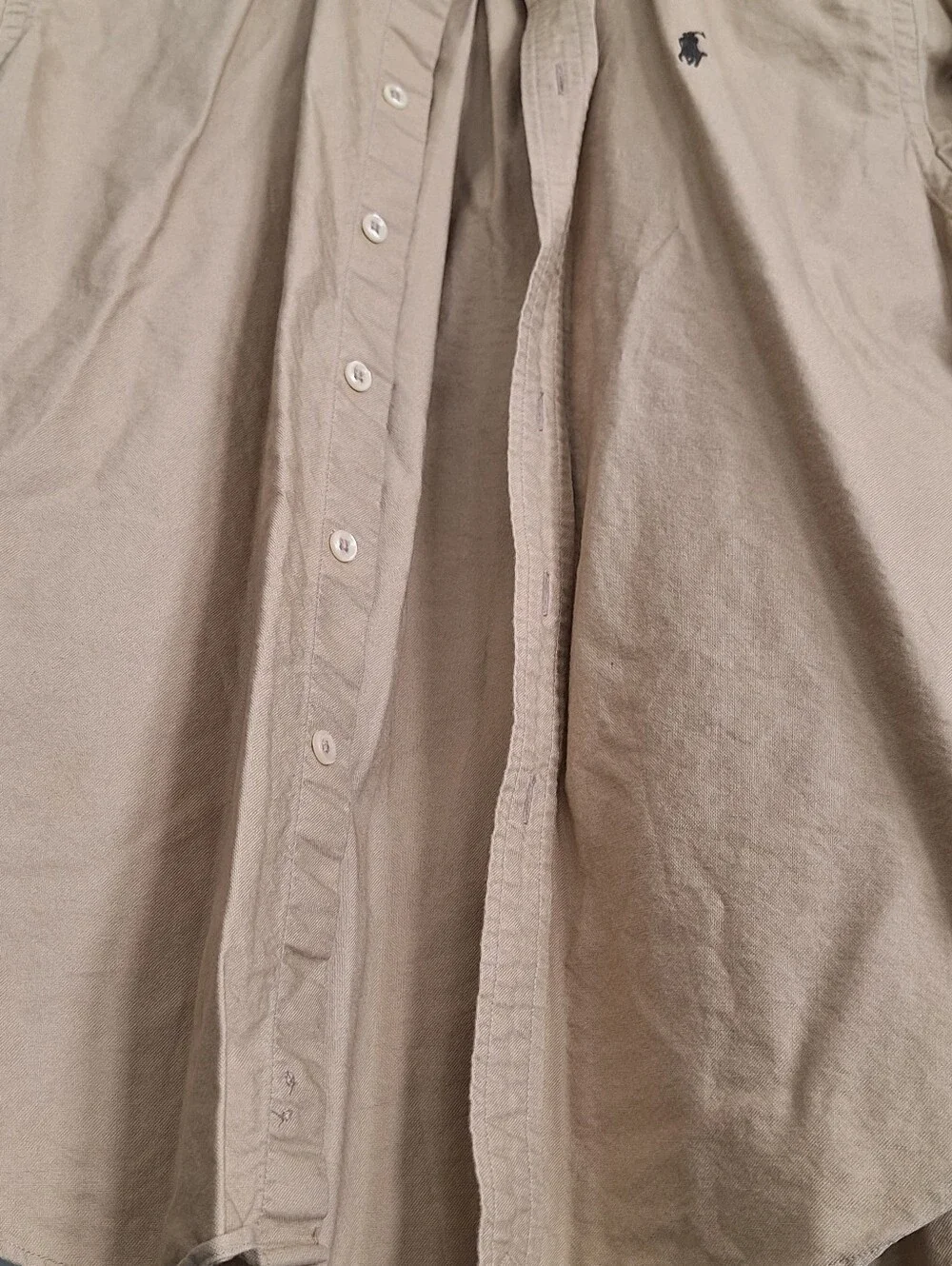 Ralph Lauren Boys Shirt Khaki Sz M 12/14 NWOT